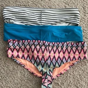 Sz medium Victoria’s Secret swim bikini bottoms cheeky 3 pair bundle